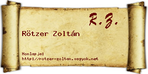 Rötzer Zoltán névjegykártya